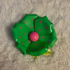 VINTAGE Green and Pink Floral Brooch-